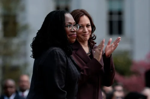 It was a Democrat, Joe Biden, who selected Kamala Harris as the nation's first Black vice president and Ketanji Brown Jackson as the first Black woman on the Supreme Court. (Anna Moneymaker/Getty Images)