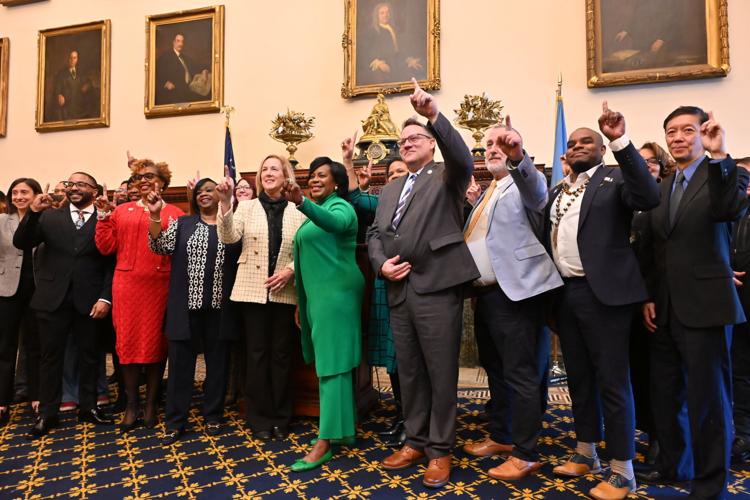 Robin Torrence is among the new appointments by Philadelphia's mayor Cherelle Parker (center)