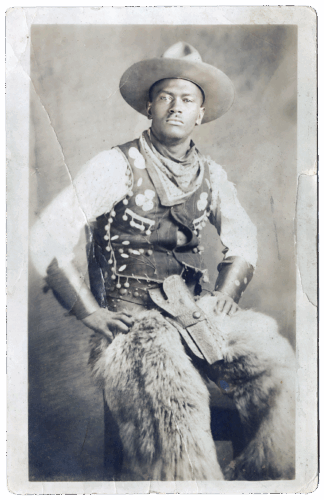 postcard portrait of a Black cowboy