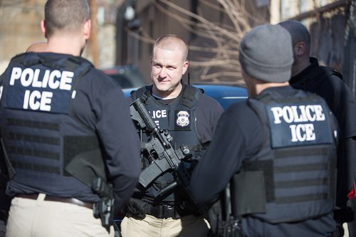 ICE ERO officers pose for a photo in Philadelphia, Pennsylvania.