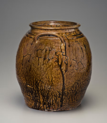 David Drake’s alkaline-glazed stoneware vessel, which was restituted to his descendants and then bought back by the Milwaukee Art Museum. (Gavin Ashworth)